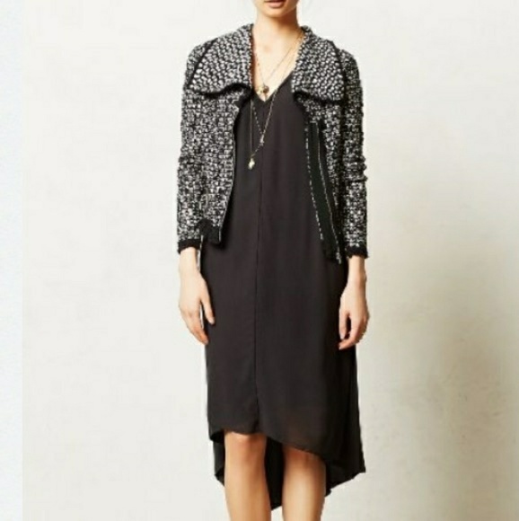 🍍Sold🍍Anthro Little Yellow Bird Moto Swtr Sz S - Picture 2 of 8